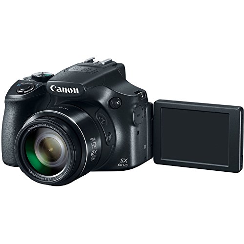 Canon Powershot SX60 16.1MP Digital Camera 65x Optical Zoom Lens 3-inch LCD Tilt Screen (Black)