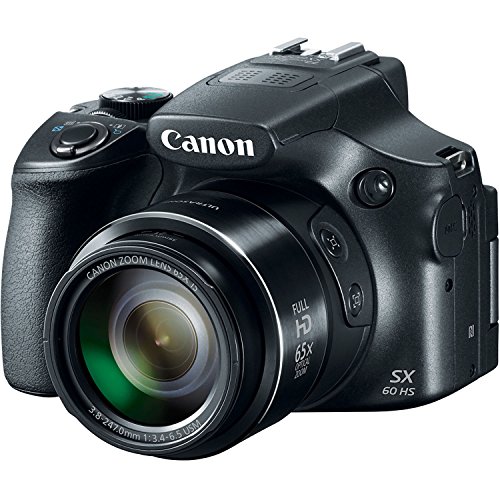 Canon Powershot SX60 16.1MP Digital Camera 65x Optical Zoom Lens 3-inch LCD Tilt Screen (Black)