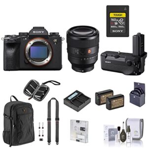 sony alpha 1 mirrorless digital camera bundle with fe 50mm f/1.2 g master lens, vg-c4em vertical grip, tough 160gb cfexpress memory card, backpack, strap, spare batteries, and accessories