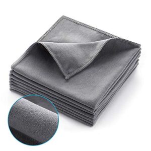 zhidian screens cleaning microfiber suede cloth, 8pack streak free lint free large rag for tv, computer, camera lenses, eyeglasses, phones, electronics devices & all delicate surface, 12x12in