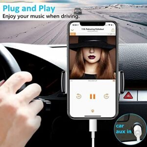Lightning to 3.5mm Audio Cable 3.3FT, [Apple MFi Certified] iPhone AUX Cord for Car Stereo,Speaker,Home Stereo,Headphone, for iPhone 14/14 Pro/ 13/13 Pro/ 12/12 Pro/ 11 /X/XS/XR/ 8/7/ iPad- White
