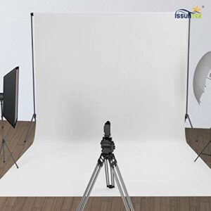 ISSUNTEX 10X12 ft Background Muslin Backdrop, Photo Studio, Collapsible High Density Screen for Video Photography and Television-White