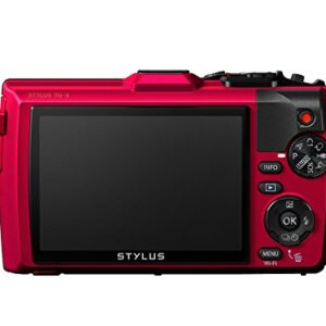 Olympus TG-4 16 MP Waterproof Digital Camera with 3-Inch LCD (Red)