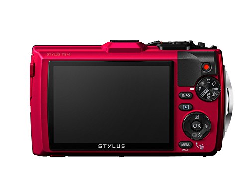 Olympus TG-4 16 MP Waterproof Digital Camera with 3-Inch LCD (Red)