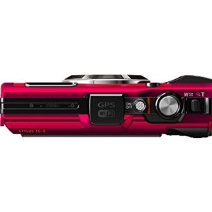 Olympus TG-4 16 MP Waterproof Digital Camera with 3-Inch LCD (Red)