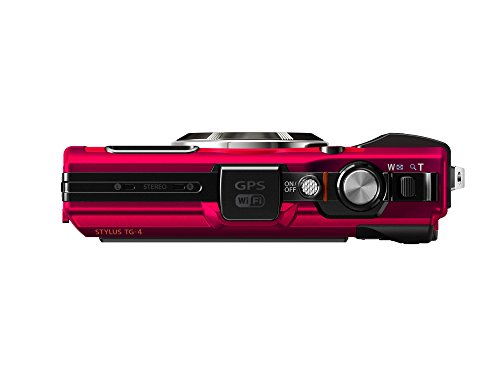 Olympus TG-4 16 MP Waterproof Digital Camera with 3-Inch LCD (Red)