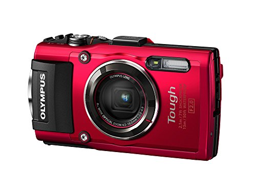 Olympus TG-4 16 MP Waterproof Digital Camera with 3-Inch LCD (Red)