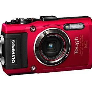 Olympus TG-4 16 MP Waterproof Digital Camera with 3-Inch LCD (Red)