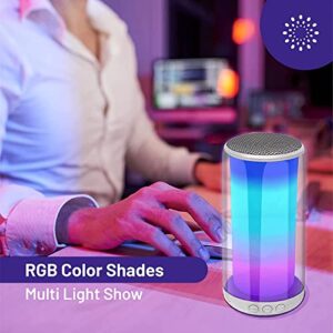 KNZ MOZARTO Glow S Bluetooth 5.3 Speaker with Dynamic RGB Lightshow, 10W, True Wireless Mode, AUX/microSD/USB Streaming, Built-in Microphone, USB-C Charging (Black)