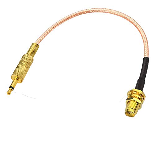 RedYutou SMA Female to 3.5mm Mono 1/8" TS Stereo Plug Adapter Antenna Extension Cable 12 inches