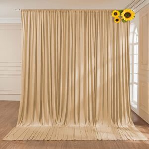 10x10ft champagne wrinkle free thick fabric backdrop curtain drapes beige backdrop panels background for wedding birthday baby shower party