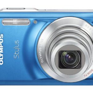 Olympus Stylus 7030 14 MP Digital Camera with 7x Wide Angle Dual Image Stabilized Zoom and 2.7-inch LCD (Blue) (Old Model)