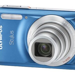 Olympus Stylus 7030 14 MP Digital Camera with 7x Wide Angle Dual Image Stabilized Zoom and 2.7-inch LCD (Blue) (Old Model)