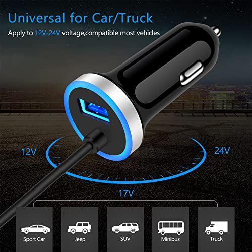 Fast Car Charger Type C Car Plug Android Phone USB C Car Charger Cigarette Lighter Adapter Fast Charging C Coiled Cable for Samsung Galaxy A13 5G/S22 Ultra/S21/S20/S10/A03s/A11/A12/A21/A32/A51/A52/A53