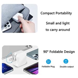 iPhone Fast Charger [MFi Certified] 35w Dual USB C Charger Apple Power Adapter Foldable Apple Charging Block for iPhone 14/14 Pro Max/13/13 Mini/13 Pro Max/12/11/ Samsung Galaxy S22 Ultra/Note 10