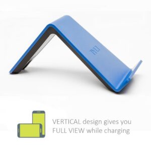 TYLT VU Qi Wireless Phone Charging Pad (Blue, 3 Coil) Tilted Stand & Fast Battery Charger Station for Compatible iPhone, Samsung, Google, Android & Qi-Enabled Cell Phones