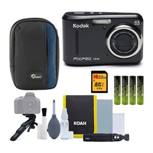 kodak pixpro fz45 friendly zoom digital camera (black) bundle with 32gb sd memory card, camera accessory kit, and aaa batteries (4-pack) (4 items)