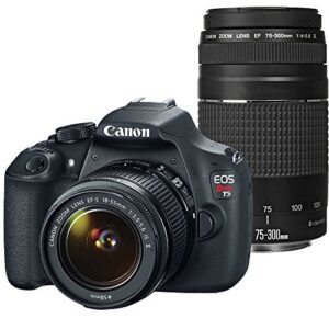 canon eos rebel t5 digital slr camera with ef-s 18-55mm is ii + ef 75-300mm f/4-5.6 iii bundle (certified refurbished)