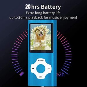 MP3 Player / MP4 Player, Hotechs MP3 Music Player with 32GB Memory SD Card Slim Classic Digital LCD 1.82'' Screen Mini USB Port with FM Radio, Voice Record