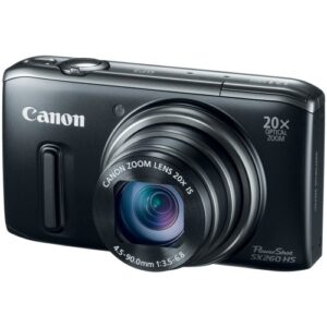 Canon PowerShot SX260 HS 12.1 MP CMOS Digital Camera with 20x Image Stabilized Zoom 25mm Wide-Angle Optical Lens and 1080p HD Video (Black)