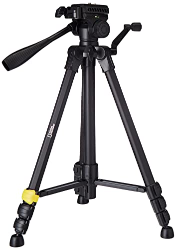 NATIONAL GEOGRAPHIC PhotoTripod Kit Large, with Carrying Bag, 3-Way Head, Quick Release, 4-Section Legs Lever Locks, Geared Centre Column,Load up 3kg, Aluminium, for Canon, Nikon, Sony, NGHP001