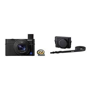 sony rx100 vii premium compact camera with 1.0-type stacked cmos sensor (dscrx100m7) with premium jacket case (lcjrxk/b) for rx100 series digital still cameras