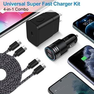 Super Fast Charger Type C, 25W Samsung Android Phone Charger for Samsung Galaxy A14 5G S23 S23+ S23 Ultra S22 S21 S20 FE A13 A53 A12 A04s A03s A54 A34, 60W Car Charger, USB C to USB C Cable(3ft+6ft)