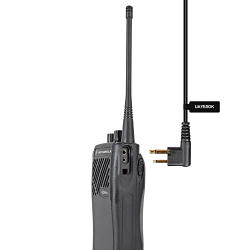 UAYESOK 2 Pin Walkie Talkie Earpiece with Mic G Shape Headset for Motorola CP110 CP185 CP200 CP200D CLS1110 CLS1410 DTR550 DTR650 RDU2020 SP50 P200 Yaesu FT-65R (2 Pack)