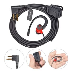 UAYESOK 2 Pin Walkie Talkie Earpiece with Mic G Shape Headset for Motorola CP110 CP185 CP200 CP200D CLS1110 CLS1410 DTR550 DTR650 RDU2020 SP50 P200 Yaesu FT-65R (2 Pack)