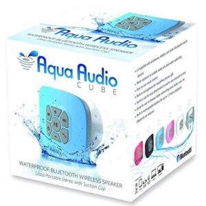 AquaAudio QZ-2Q0H-R3GO Cube Waterproof Bluetooth Wireless Speaker with Suction Cup and Built-in Mic for All Bluetooth Media Devices (Black)