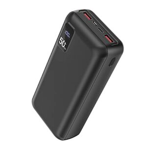 poiytl power bank 50000mah 22.5w fast charging portable charger usb-c quick charge with 3 outputs & 2 inputs led display huge capacity external battery pack for iphone, samsung, ipad etc