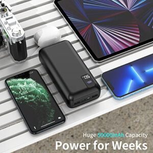 POIYTL Power Bank 50000mAh 22.5W Fast Charging Portable Charger USB-C Quick Charge with 3 Outputs & 2 Inputs LED Display Huge Capacity External Battery Pack for iPhone, Samsung, iPad etc