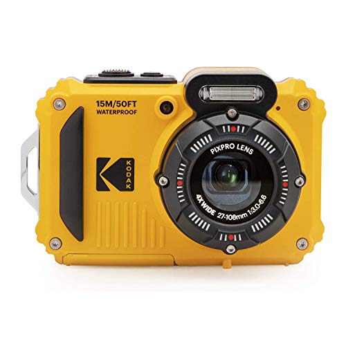 Kodak PIXPRO WPZ2 Rugged Waterproof 16MP Digital Camera with 4X Optical Zoom with Koah Nostrand Gadget Bag with Accessory Kit, 32GB UHS-I microSDHC, and Floating Strap Bundle (4 Items)