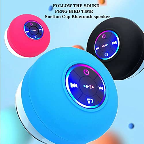 BESTLA Upgrade LED Light Mini Bluetooth Speaker, Portable Outdoor Shower Speaker, Built-in Microphone, Black