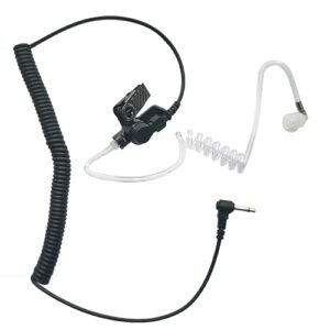 wodasen 3.5mm listen only earpiece 1 pin acoustic tube receiver walkie talkies surveillance headset for two-way radios, transceivers, remote speaker mics jacks audio kit for law enforcement