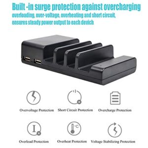 Charging Station,Thopeb 4 Port USB Charging Station Included 4 Short Mixed Cables - Compatible Ipad,iPhone,Samsung,Smartphone - Desktop Cell Phone Charge Stand & Multiple USB Charger Docking Organizer