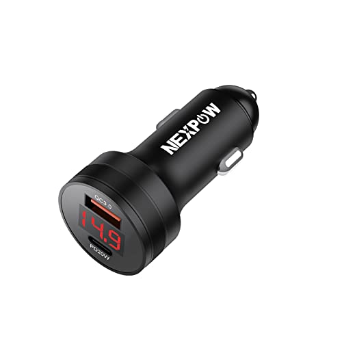 NEXPOW 38W USB C Car Charger, Fast USB Car Charger Adapter PD 20W or QC3.0 Compatible with NEXPOW Jump Starter