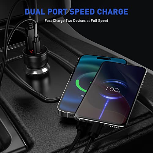 NEXPOW 38W USB C Car Charger, Fast USB Car Charger Adapter PD 20W or QC3.0 Compatible with NEXPOW Jump Starter