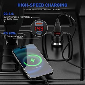 NEXPOW 38W USB C Car Charger, Fast USB Car Charger Adapter PD 20W or QC3.0 Compatible with NEXPOW Jump Starter