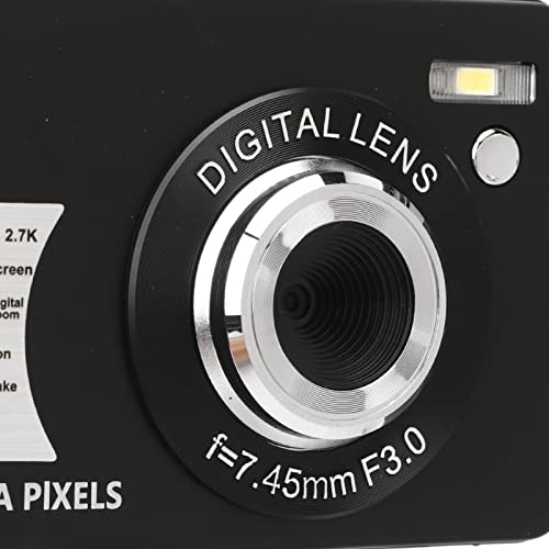 Jopwkuin HD Digital Camera, Digital Camera 2.7K 48MP Rechargeable Data Transmission Plastic Metal Built in Fill Light for Selfie
