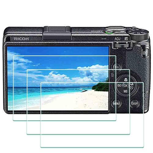 GR III Screen Protector for Ricoh GR III Digital Camera,ULBTER 0.3mm 9H Hardness Tempered Glass Ricoh GRIII Screen Saver Edge to Edge Protection, Anti-Scrach Anti-Fingerprint Anti-Bubble [3 Pack]