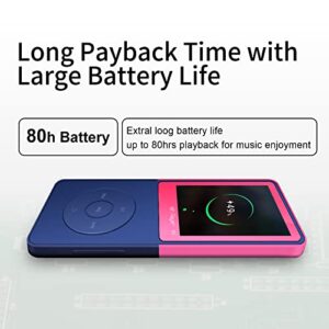 MP3 Player,MP4 Player with Bluetooth,Voice Recorder,16GB Save 3800 Songs 1.8" Screen HiFi Lossless Sound 30+ Hours Long time Play Support up to 128GB Red