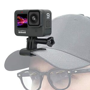 surewo baseball hat clip mount baseball cap clamp quick release mount compatible with gopro hero 11 10 9 8 7 6 5 black,dji osmo action 3/2,akaso/crosstour/campark and more