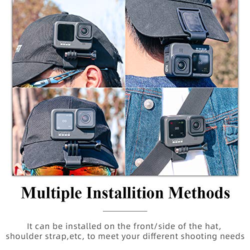 SUREWO Baseball Hat Clip Mount Baseball Cap Clamp Quick Release Mount Compatible with GoPro Hero 11 10 9 8 7 6 5 Black,DJI Osmo Action 3/2,AKASO/Crosstour/Campark and More