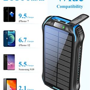 aonidi Solar Power Bank, Portable Charger 26800mAh with 5V 3.1A Output 2 Inputs, Outdoor Battery Pack with Flashlight IP66 Waterproof Battery Bank for iPhone Android Cell Phones