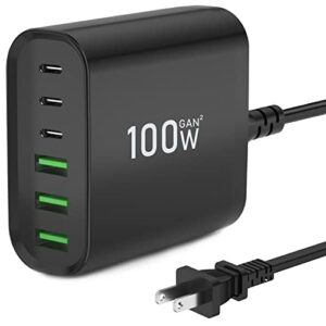 usb c charger, burudu 100w 6 port usb c charging station,multiports with 3 usb c and 3 qc usb a,portable pd fast usb c wall charger for iphone14/13/12/11 pro max,ipad,iwatch,pixel samsung galaxy