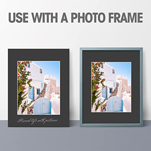 Golden State Art, Acid Free, Pack of 25 11x14 Black Picture Mats Mattes with White Core Bevel Cut for 8x10 Photo + Backing + Bags