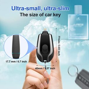 EMNT Keychain Portable Charger for iPhone,1700mAh Mini Power Emergency Pod, External Fast Charging Power Bank Battery Pack, Smaller Cell Phone Charger for iPhone 14 13 12 11 Plus Pro XR X 8 7 6s 6 5