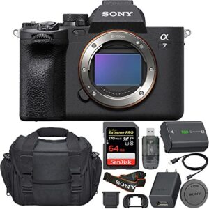 camera bundle for sony a7 iv full-frame mirrorless camera body only with 64gb and deluxe carrying case