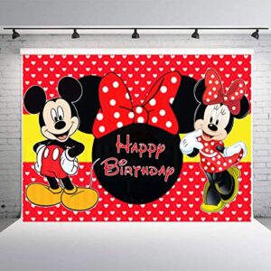 zlhcgd 7x5FT Minnie Mouse Photography Photo Background for Kids Birthday Party Backdrops Decoration